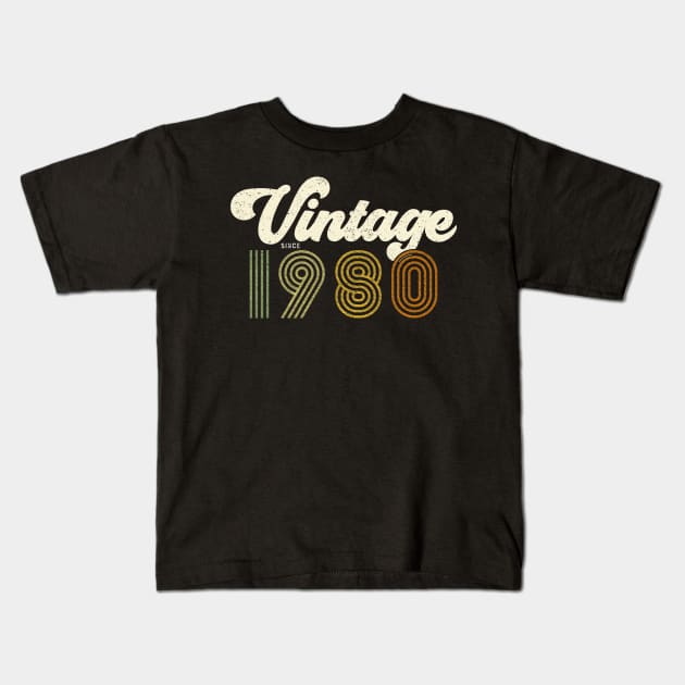 Vintage since 1980 - Cool Retro 40th birthday gift 2020 Kids T-Shirt by Shirtbubble